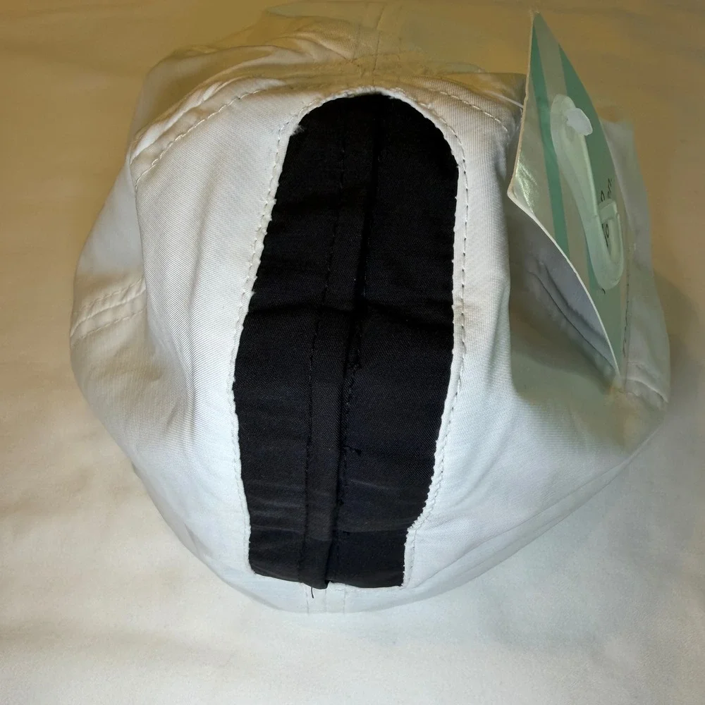 Top Knot Cyclebar White Performance High Ponytail Baseball Hat Women M/L NWT